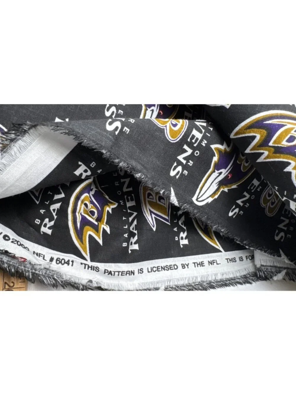 Baltimore Ravens NFL Licensed Cotton Fabric 1/2 yard x 58